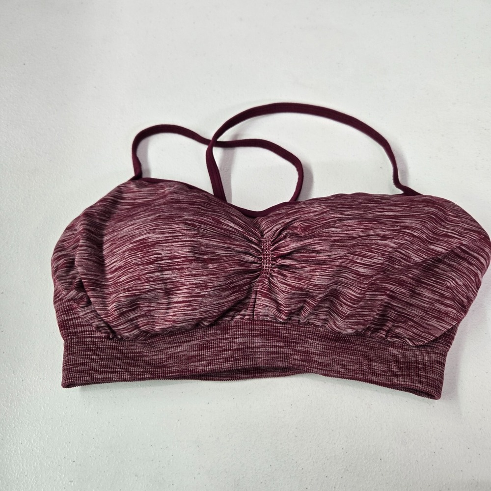 Calia Women Sports Bra Large Red Heather Racerback Pullover Wireless‎